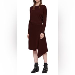AllSaints Suke Dress in Wine